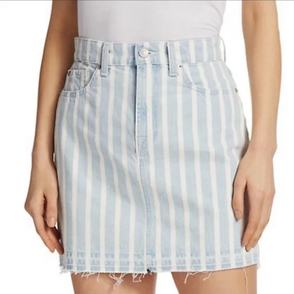 7 for all mankind striped denim skirt - Picture 1 of 6